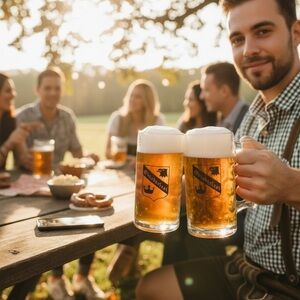 Set of 2 Oktoberfest German Beer Mugs by Anchor Hocking